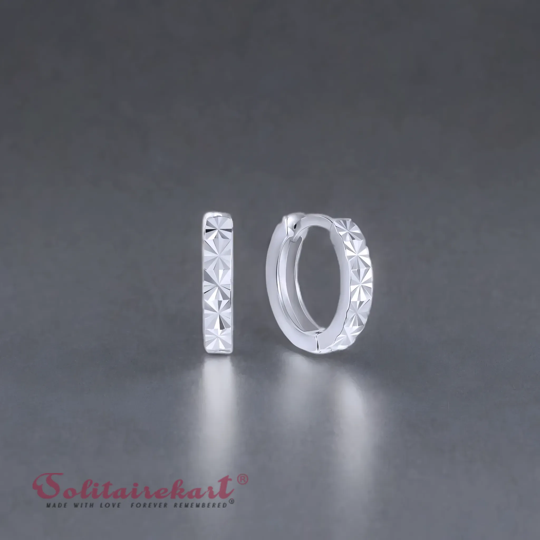 Solitairekart 2.81 Gram Geometric Textured Hoop Earrings